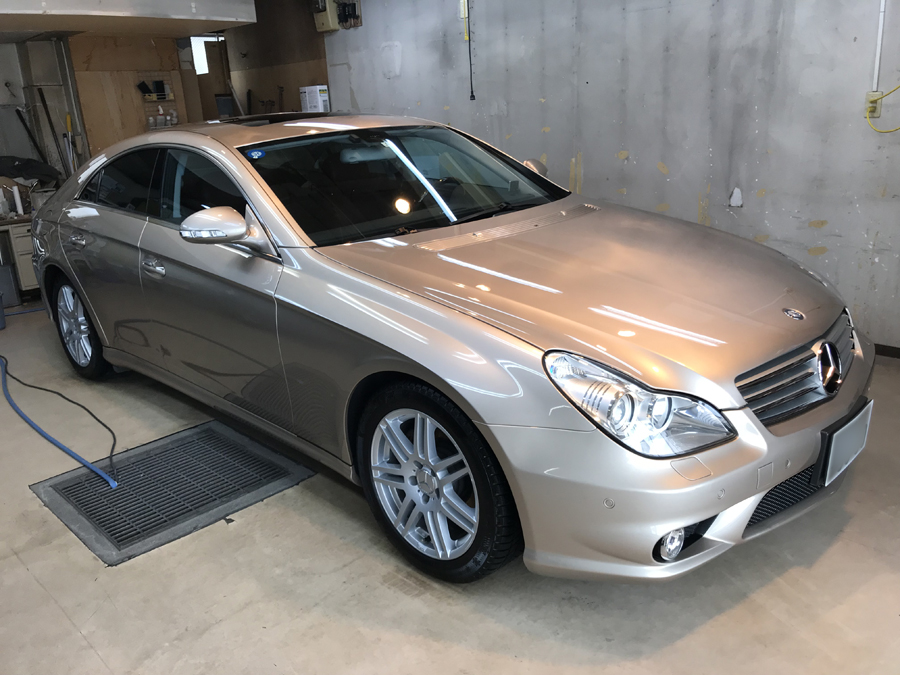 メルセデスベンツ・CLS55のガラスコーティング完成いたしました！